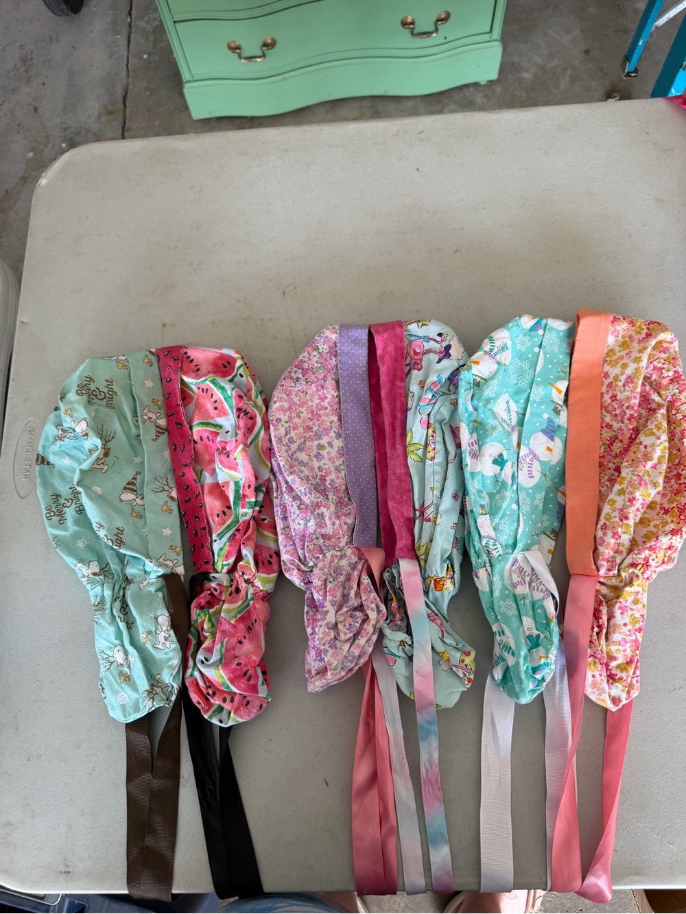 Women’s scrub caps Multicolor Ribbon-Back